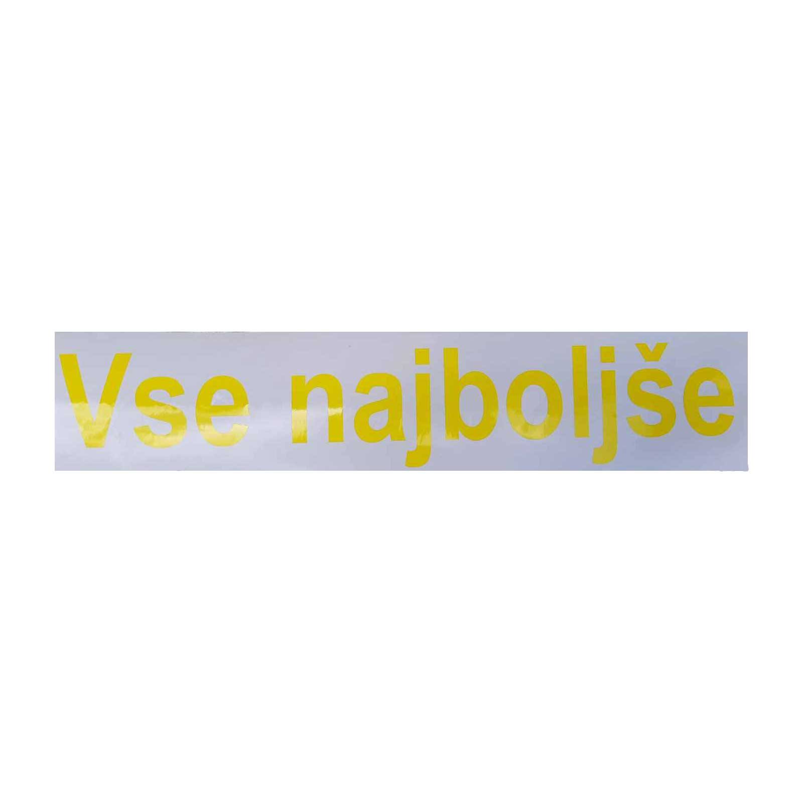 Nalepka z napisom 