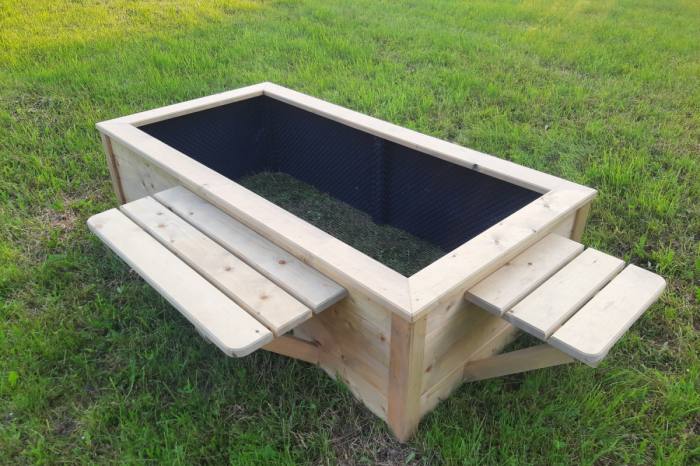 Visoka greda s klopco - smreka 200 x 100 x 52 cm 459