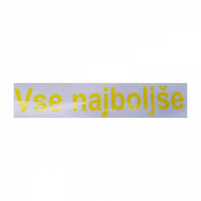 Nalepka z napisom 