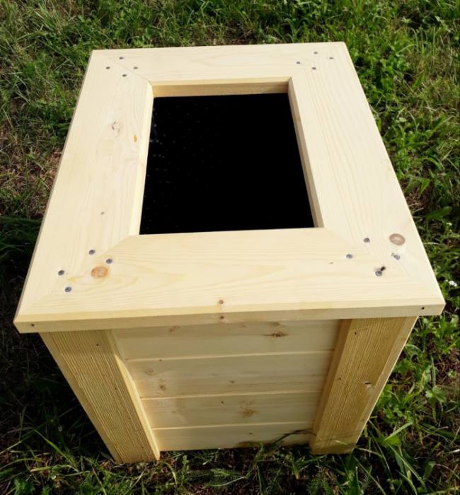 Visoka greda z lesenim dnom - smreka 50 × 50× 52 cm 113